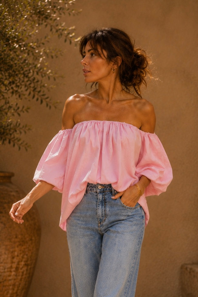 Blouse Carmen rose