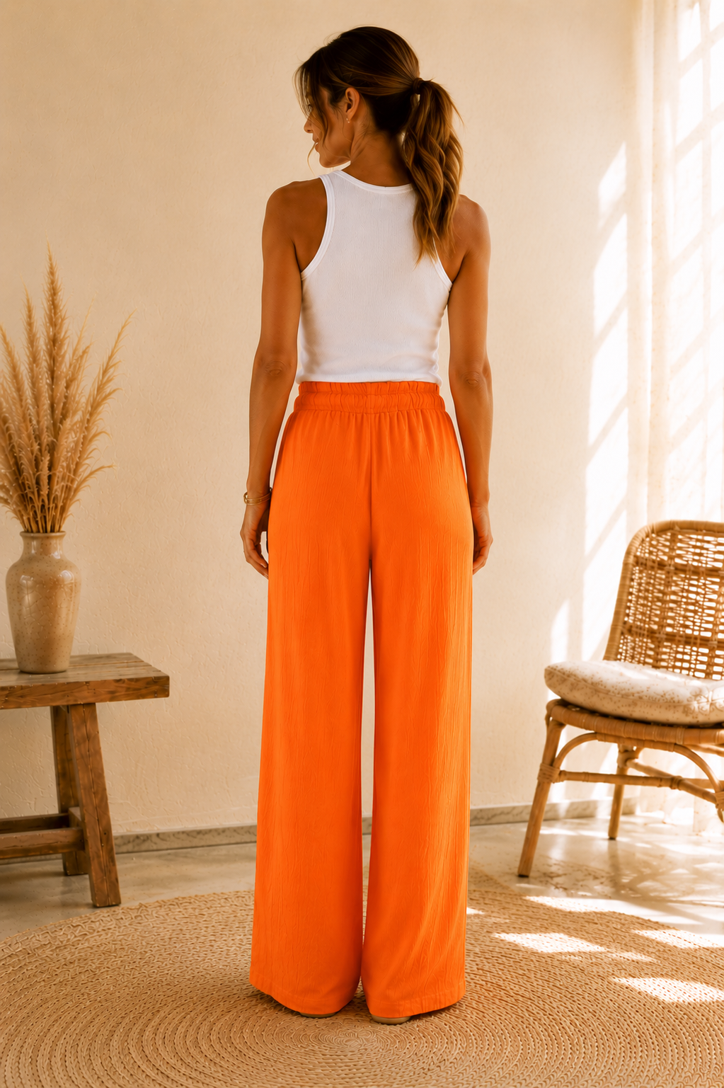 Pantalon Éden orange