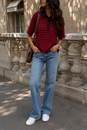 Polo Tom marine et rouge