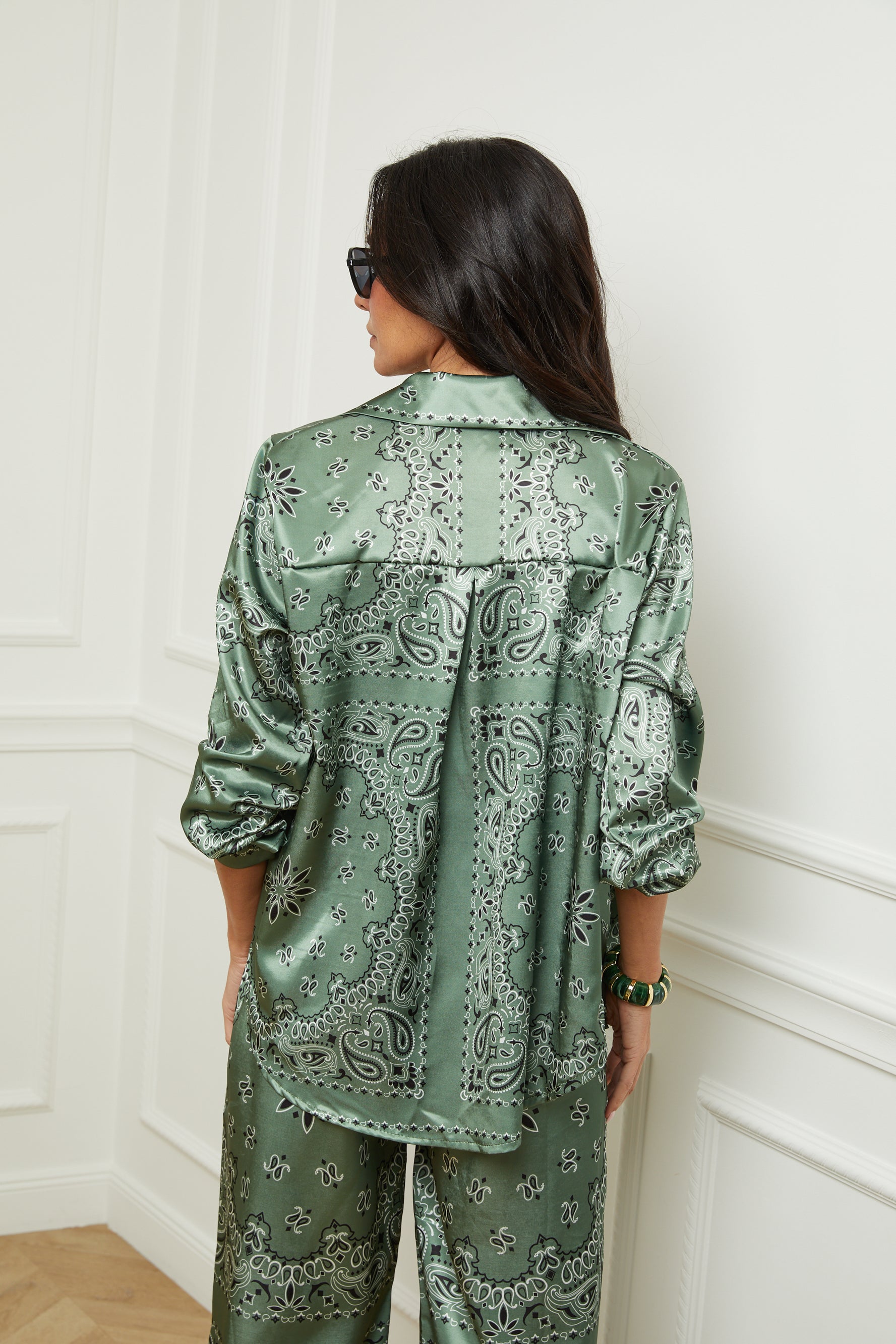 Chemise bandana kaki