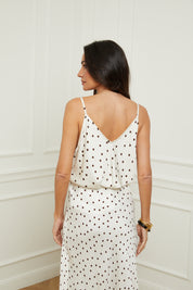 Top Polka blanc