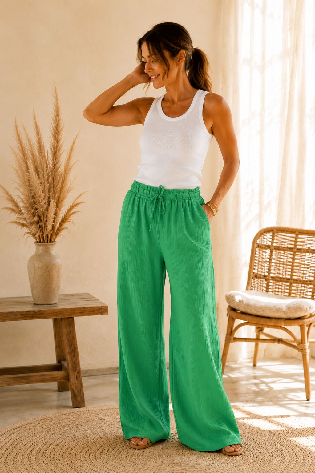 Pantalon Eden vert