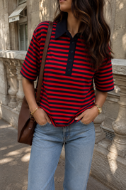 Polo Tom marine et rouge