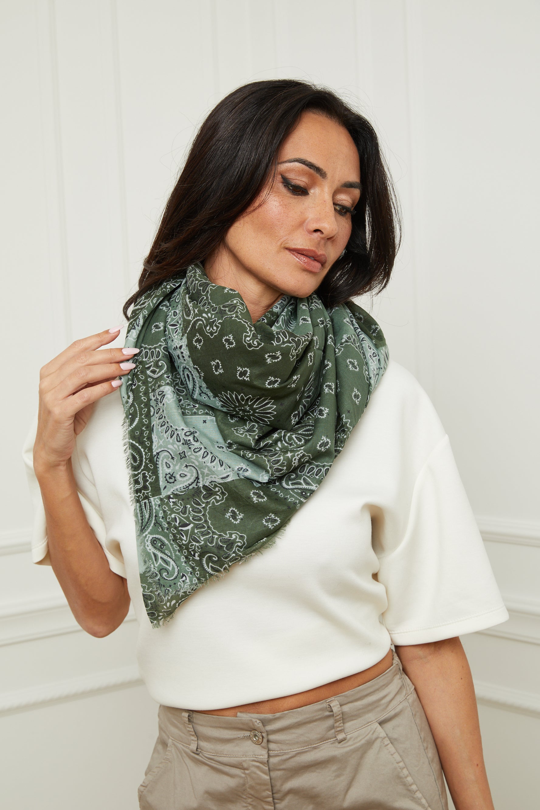 Étole Patchwork vert