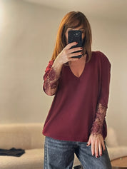 Pull Évidence Bordeaux