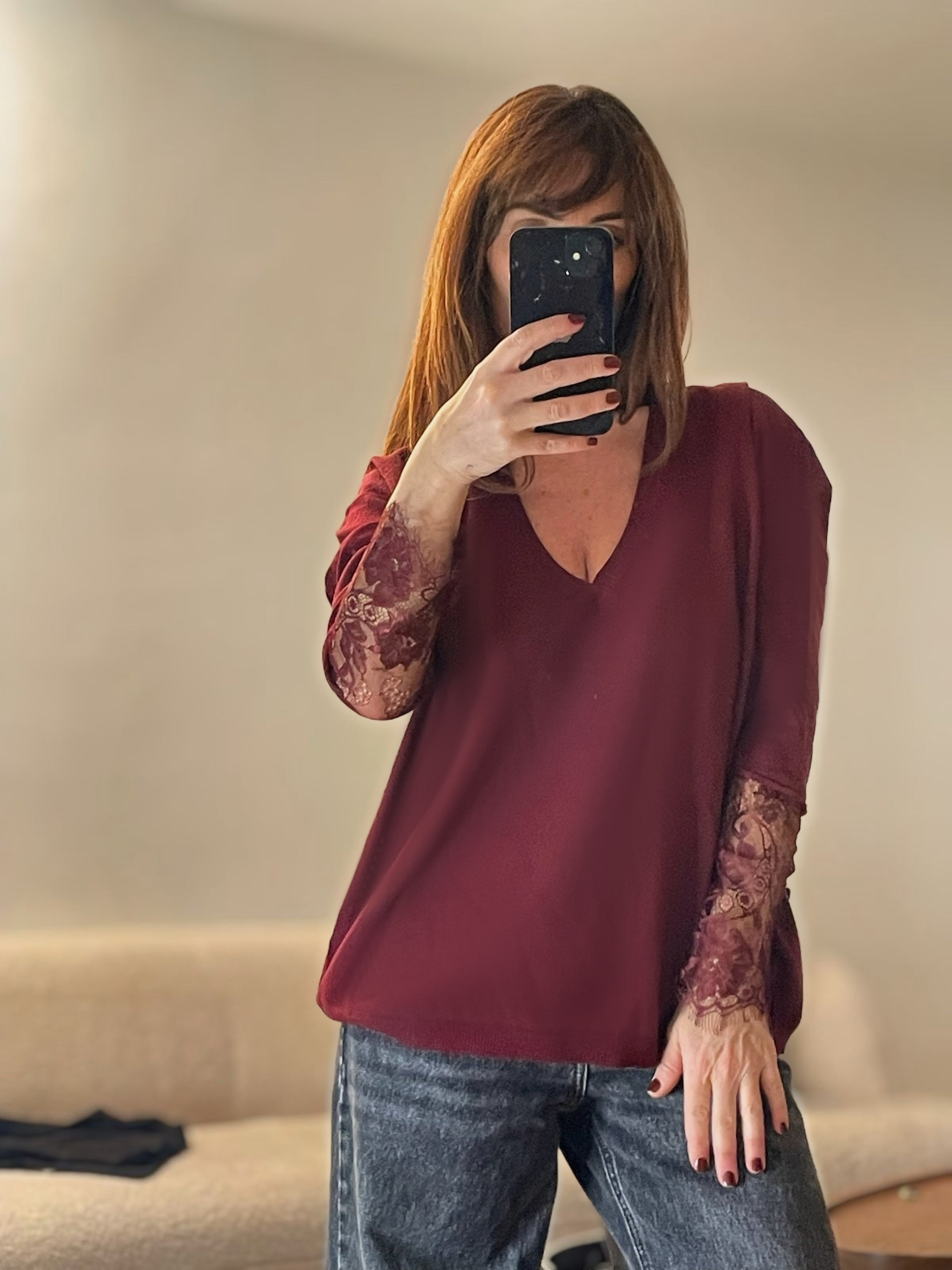 Pull Évidence Bordeaux
