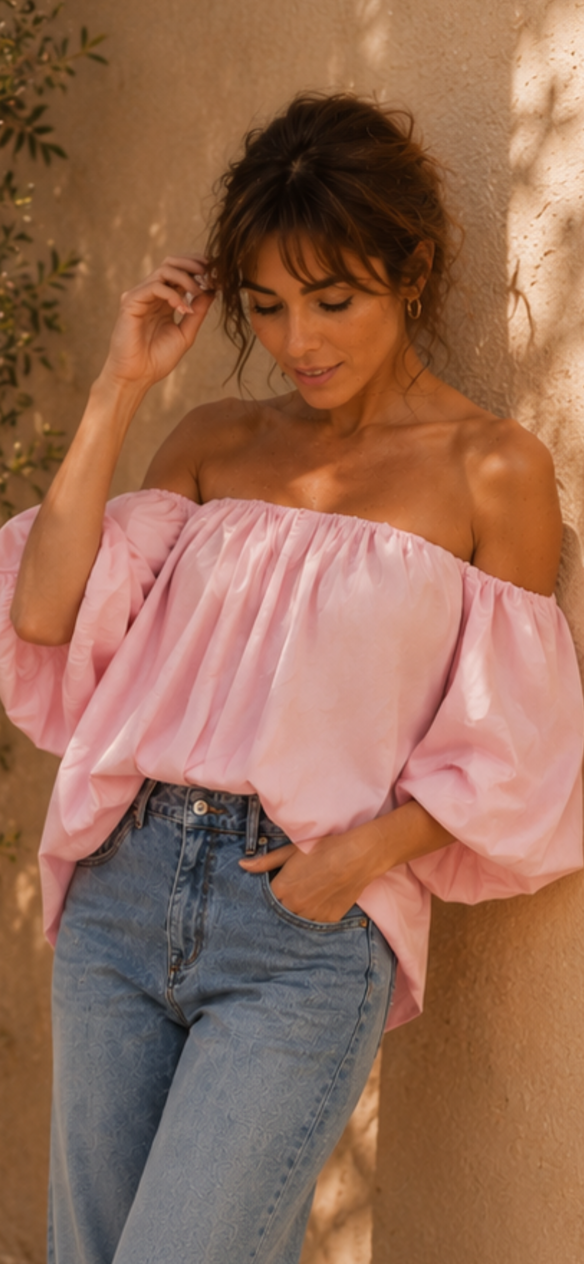 Blouse Carmen rose