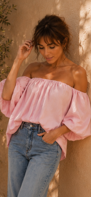 Blouse Carmen rose