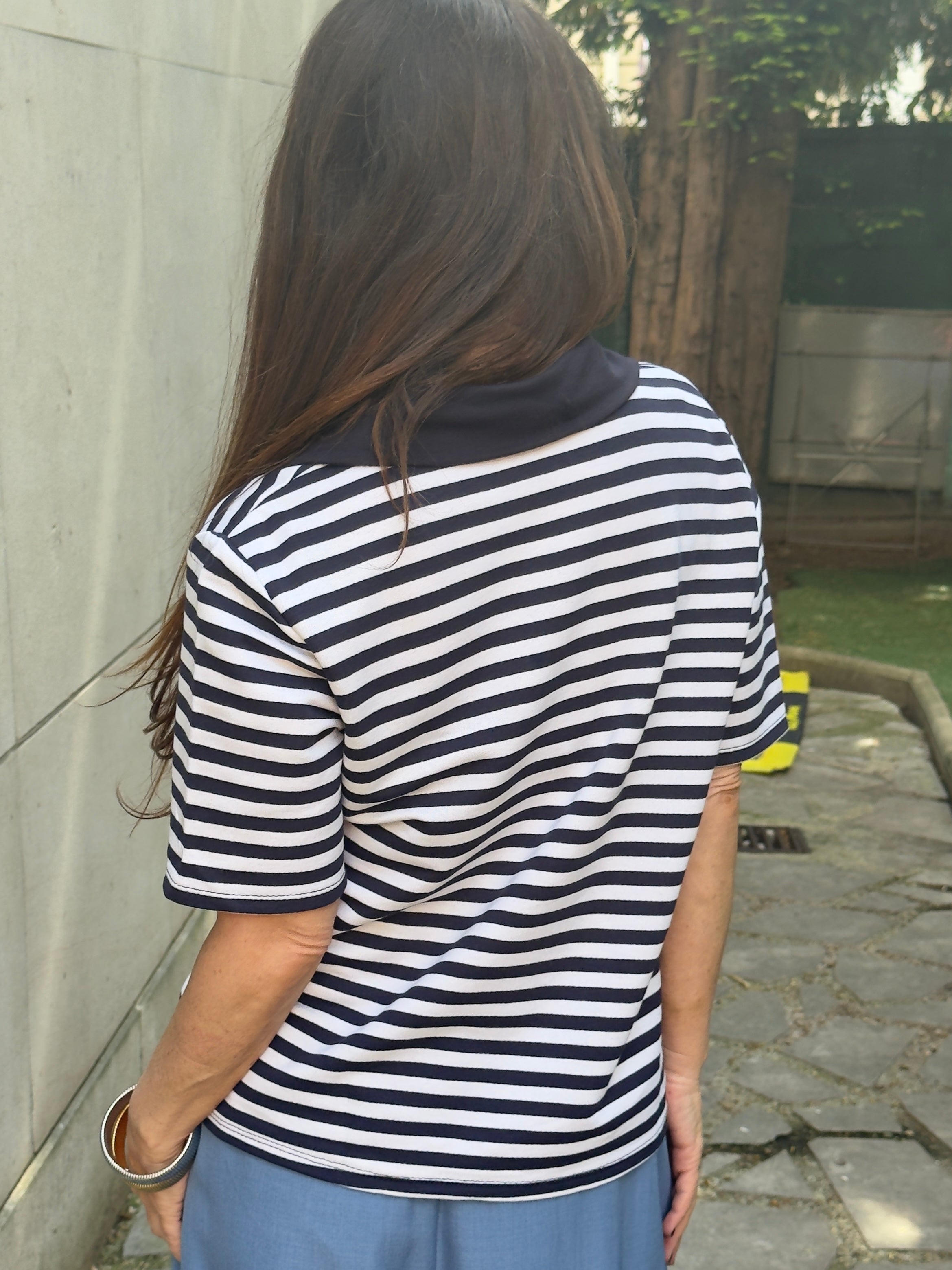 Polo Tom marine et blanc