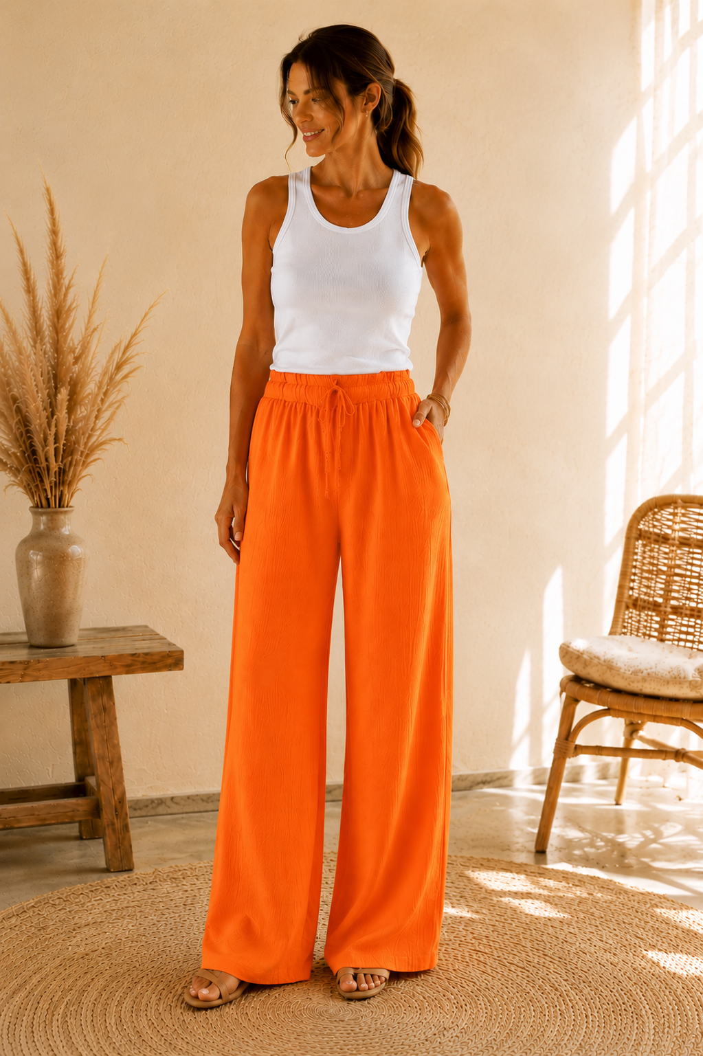 Pantalon Éden orange