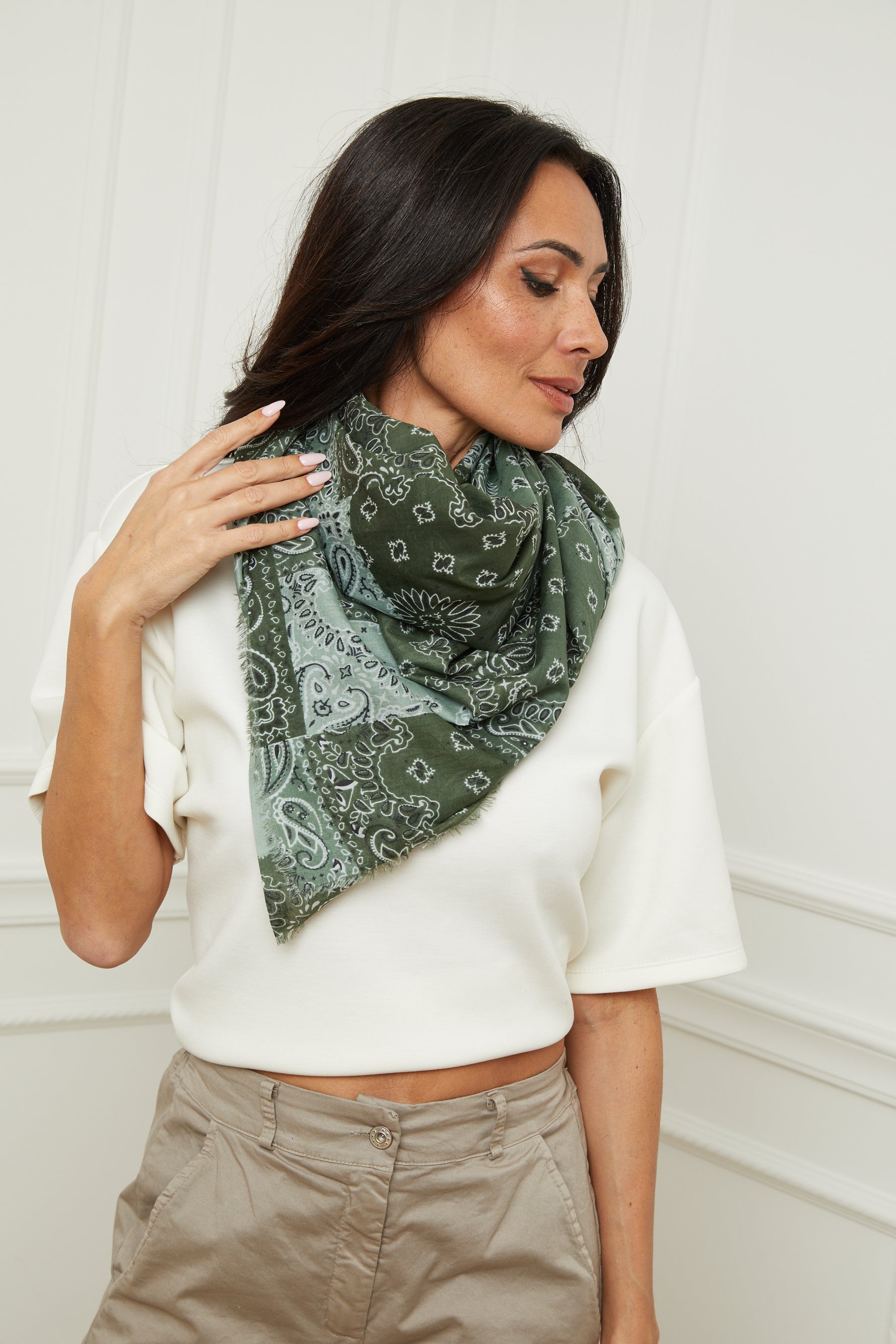 Étole Patchwork vert