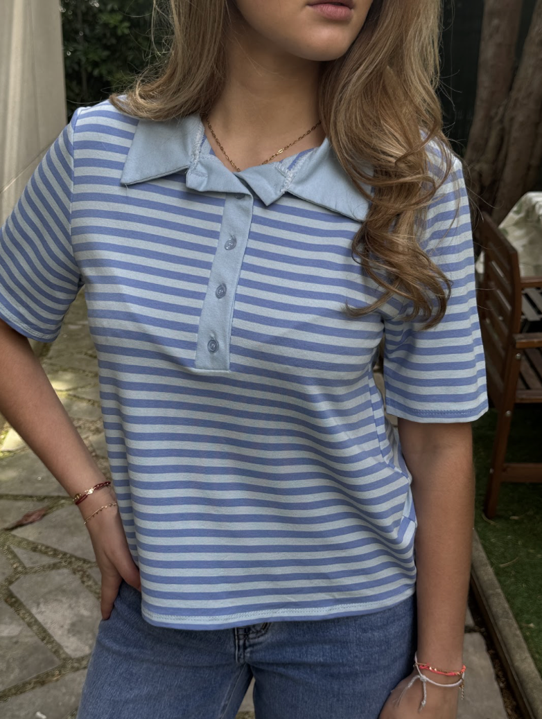 Polo Tom bleu & ciel