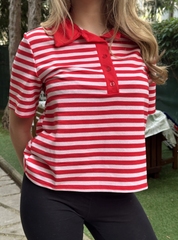 Polo Tom rouge et rose