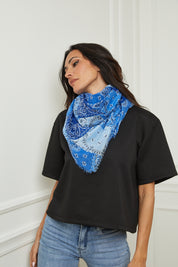 Étole Patchwork bleu