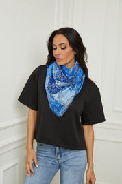 Étole Patchwork bleu