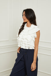 Top SATINE blanc