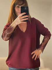Pull Évidence Bordeaux