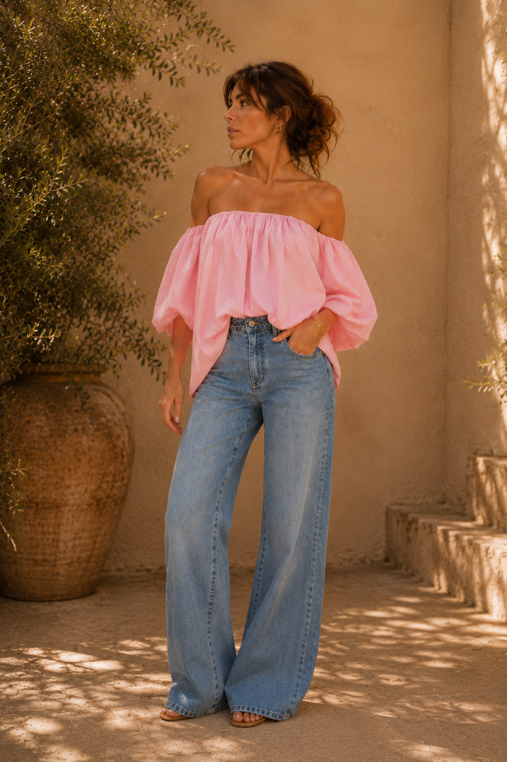 Blouse Carmen rose