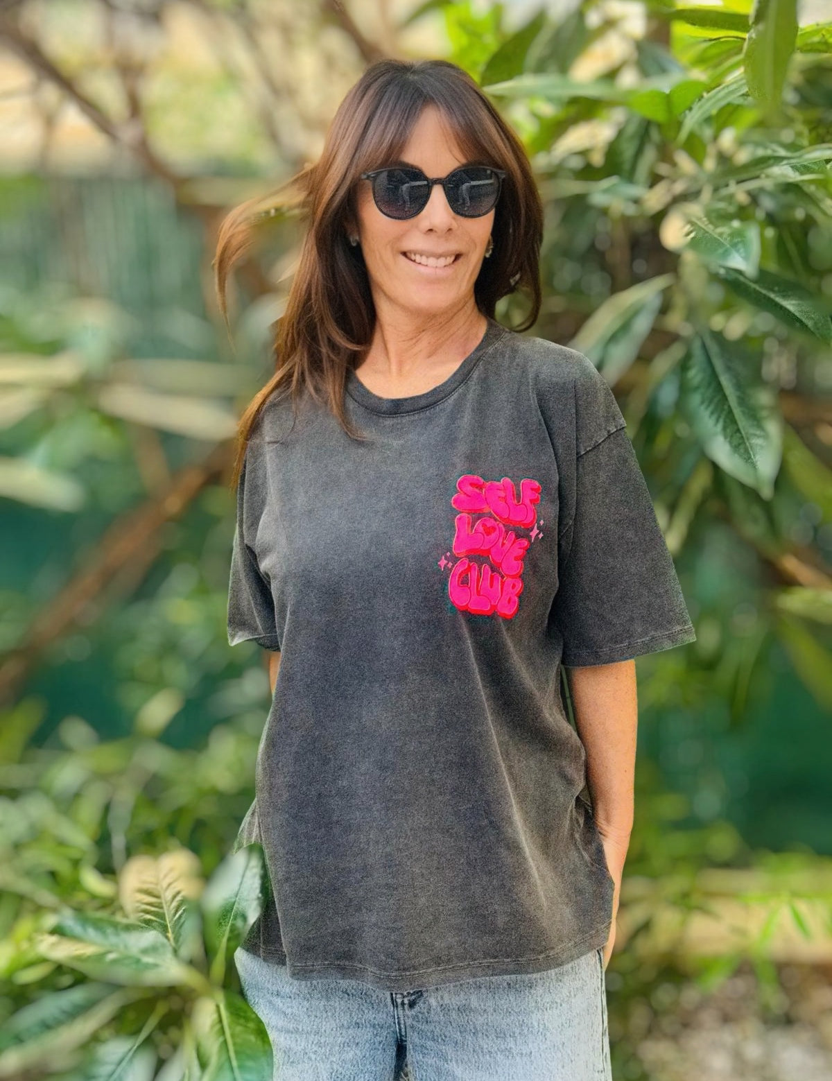 Tee Shirt SELF LOVE Anthracite