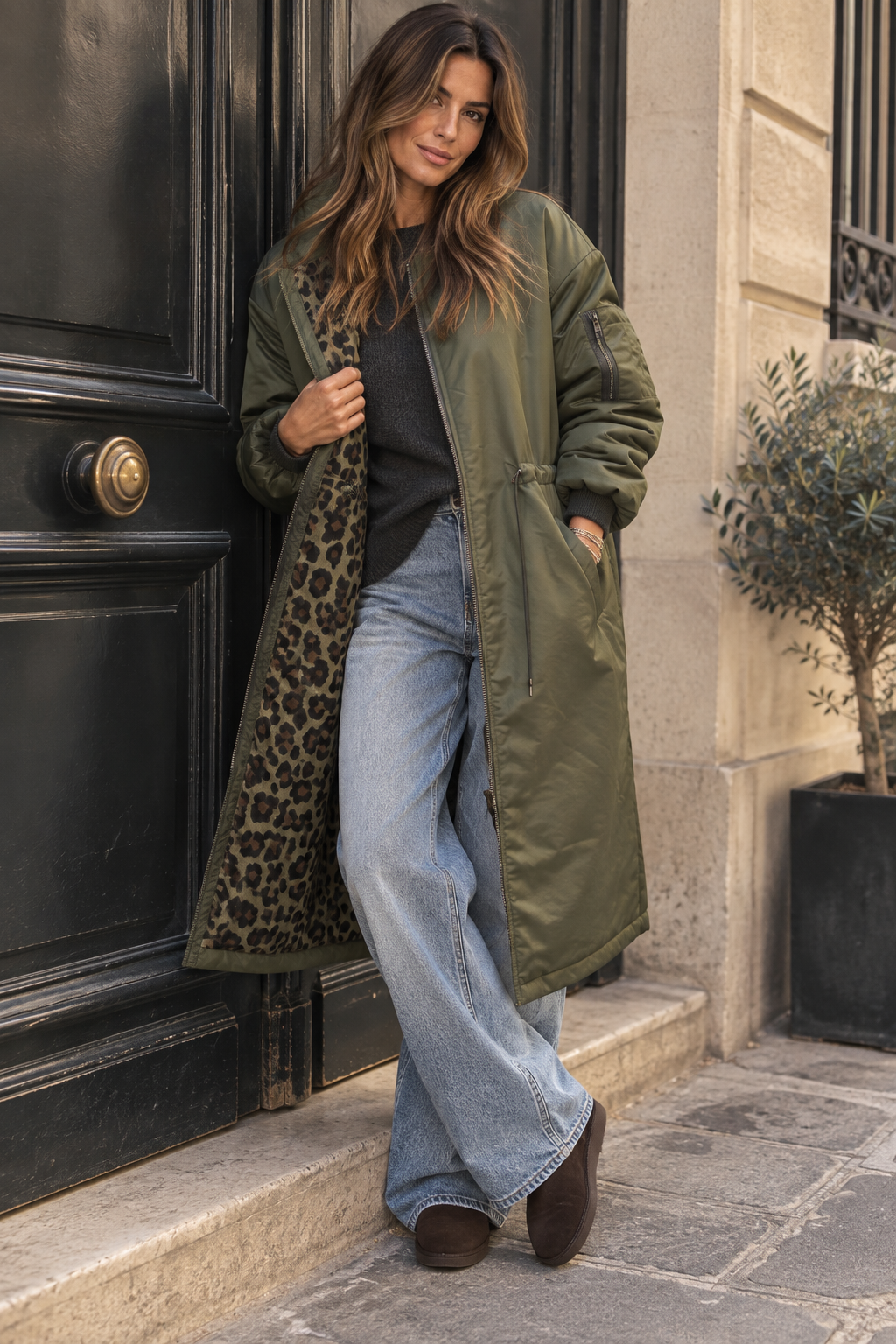Bombers Long Lara Reversible Kaki