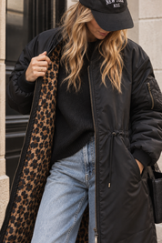 Bombers Long Lara Reversible Noir