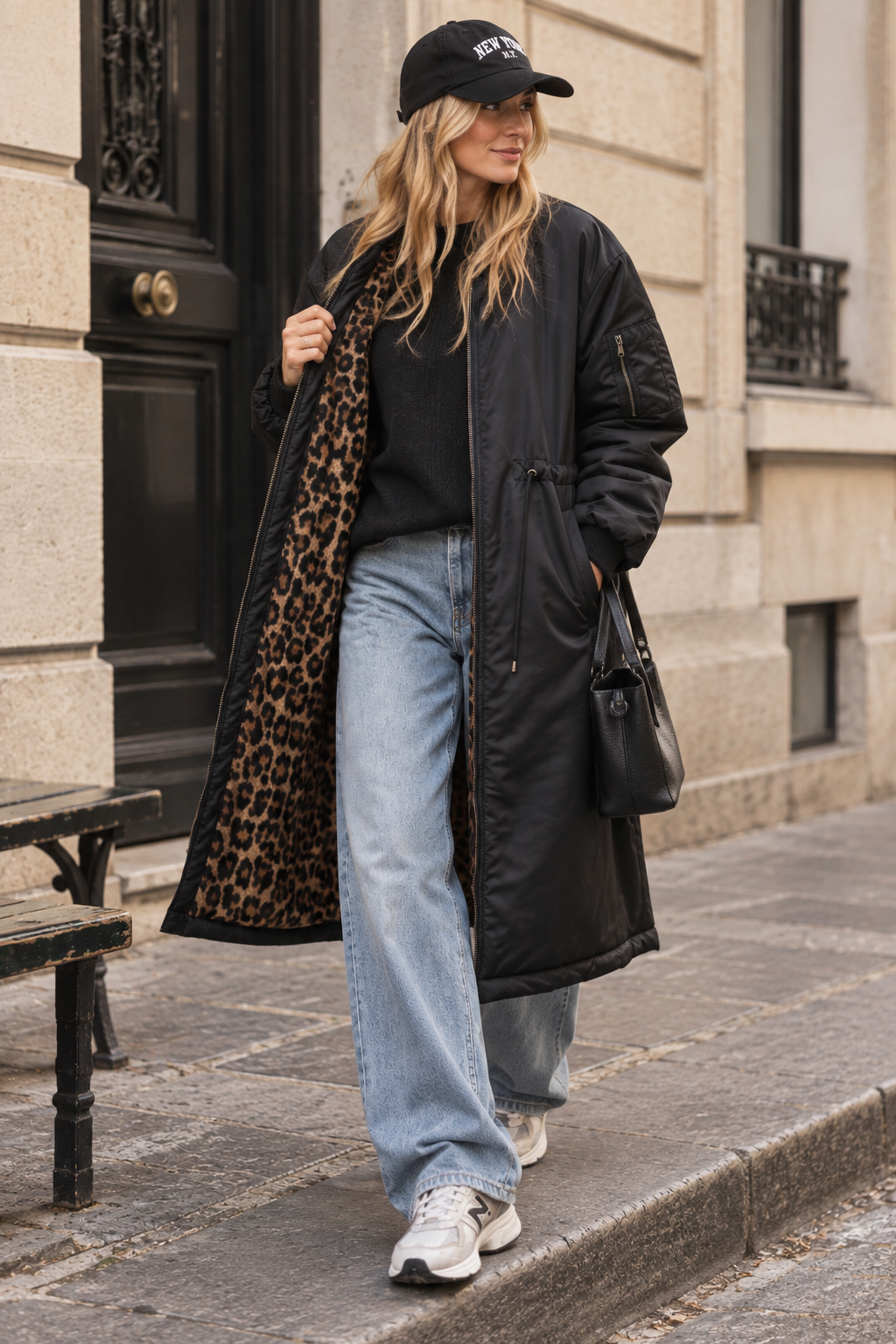 Bombers Long Lara Reversible Noir