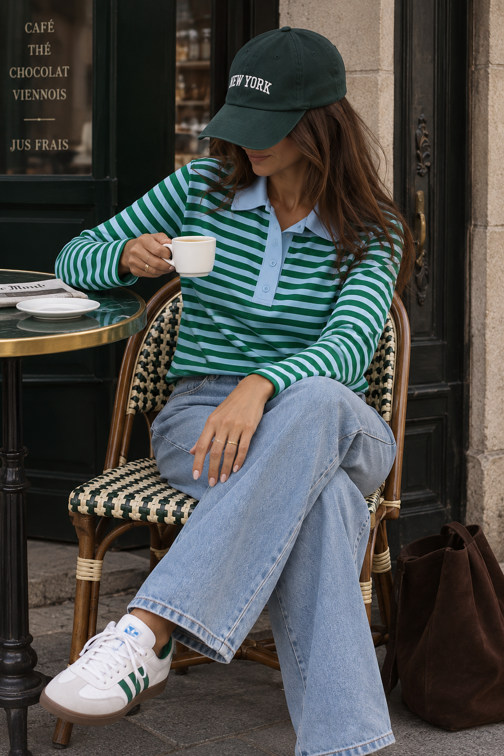 Polo Oscar ML vert/bleu