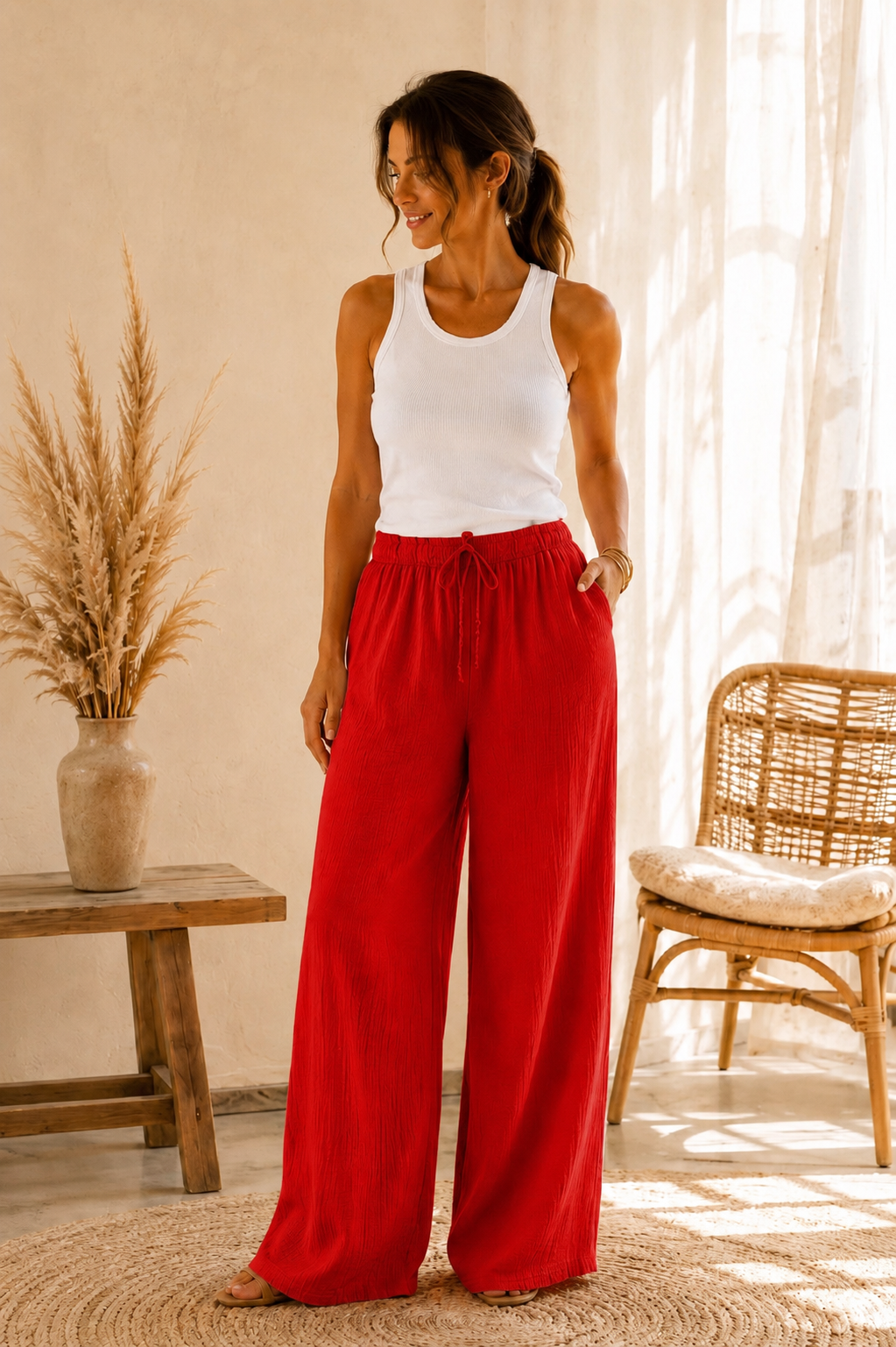 Pantalon Eden rouge