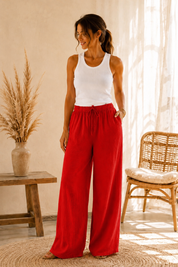 Pantalon Eden rouge
