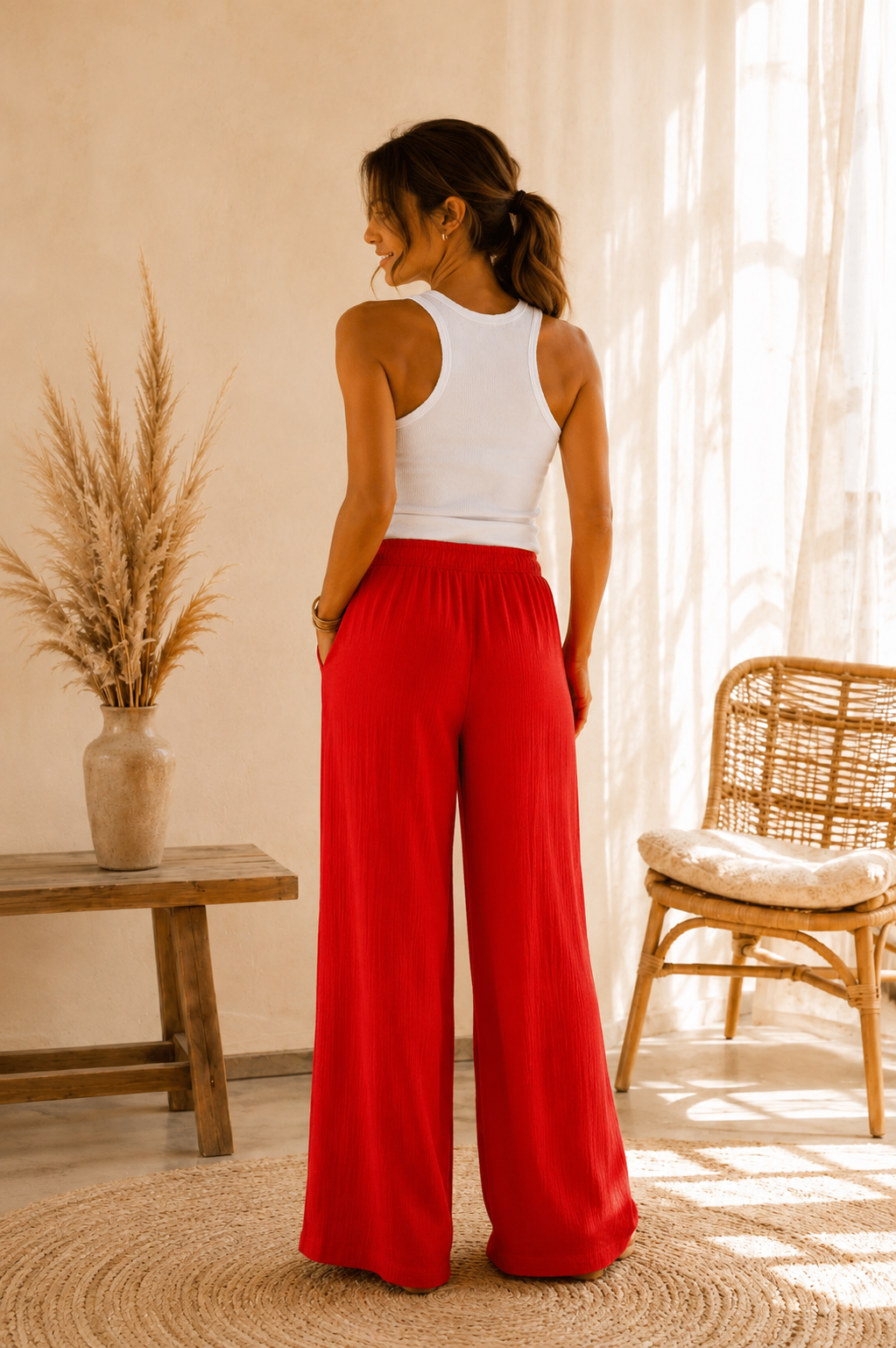 Pantalon Eden rouge