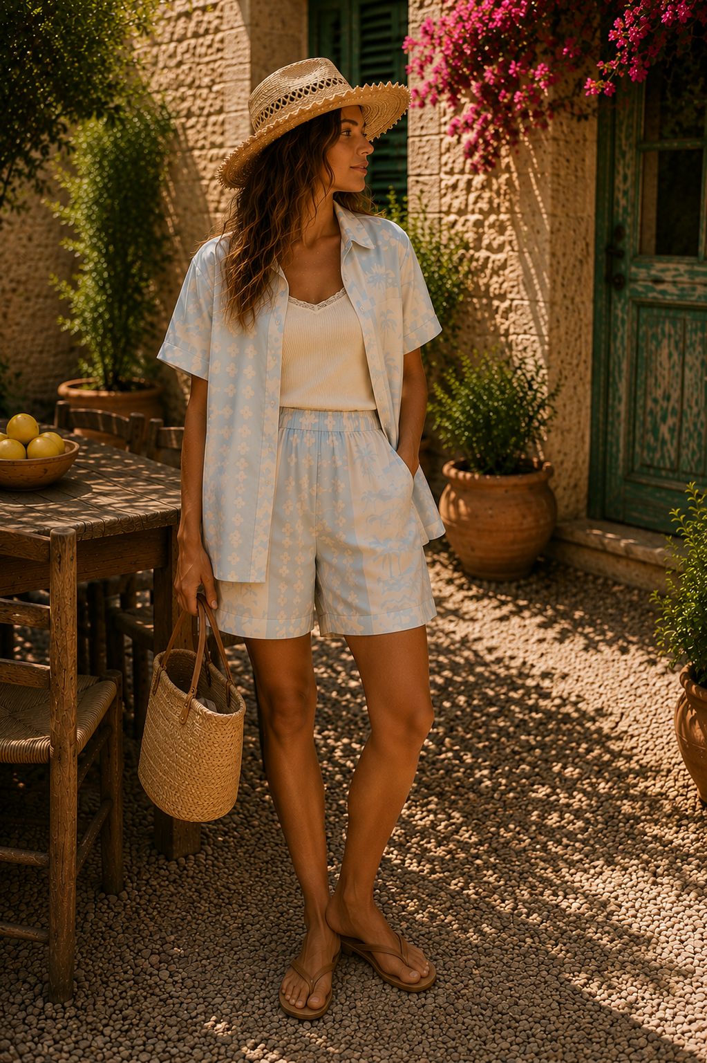 Chemise Palmy ciel