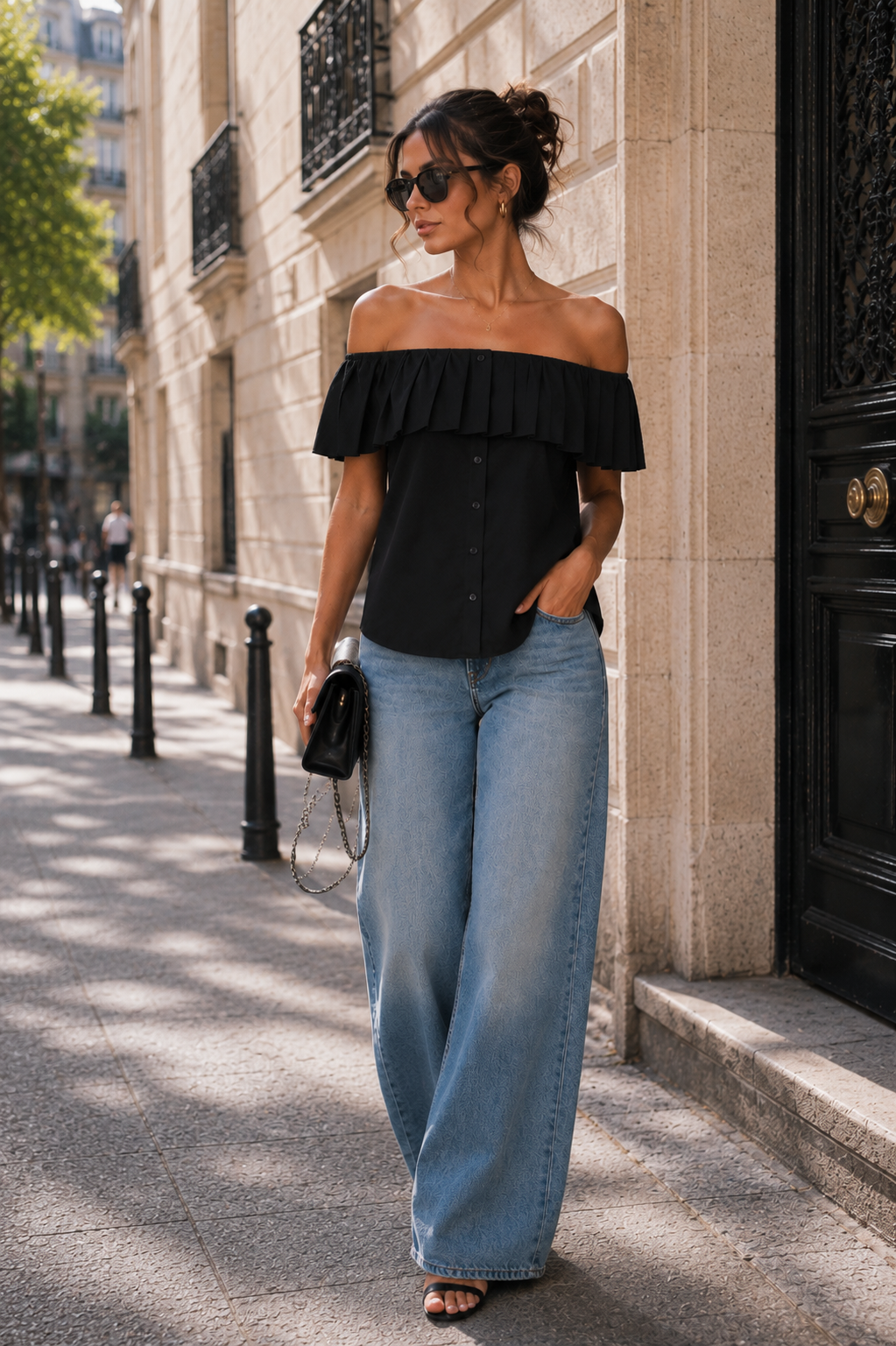Top Iris noir
