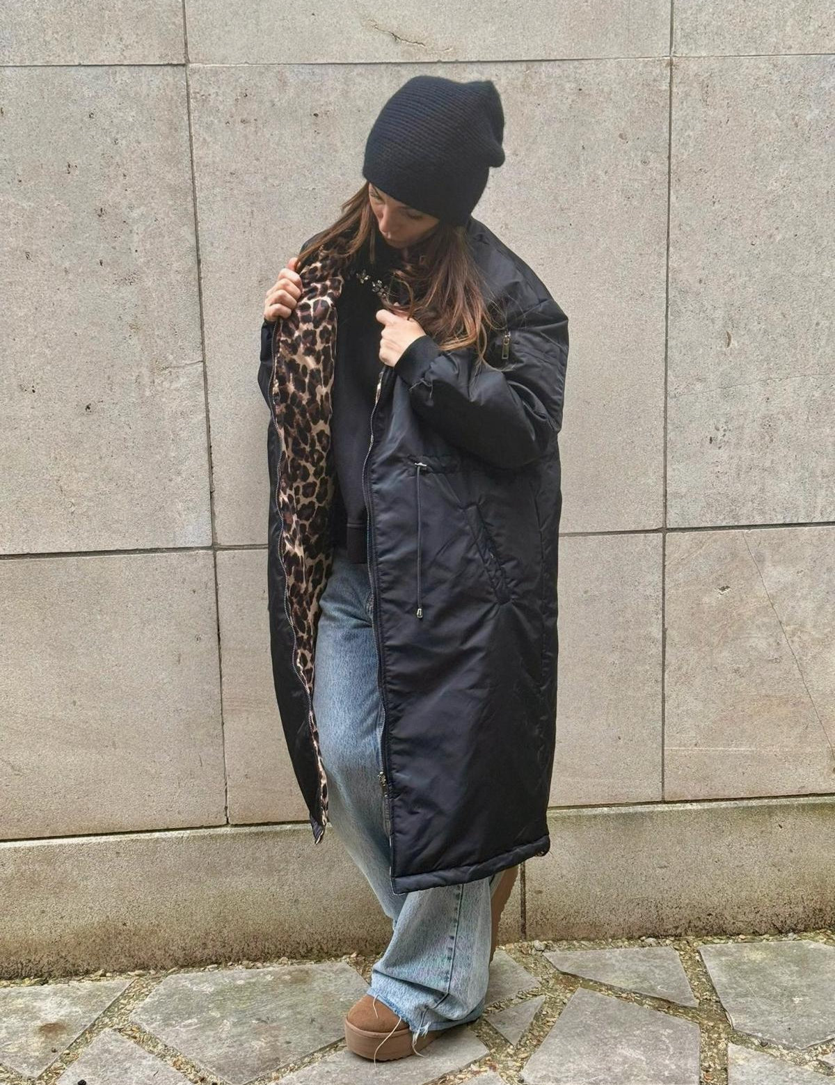 Bombers Long Lara Reversible Noir